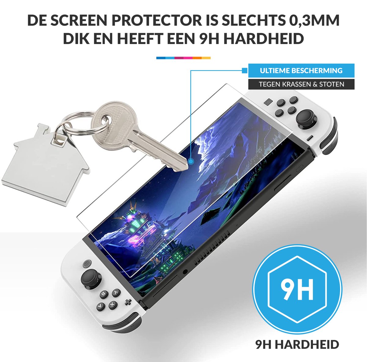 YONO Screen Protector Glas geschikt voor Nintendo Switch OLED - 2 Stuks