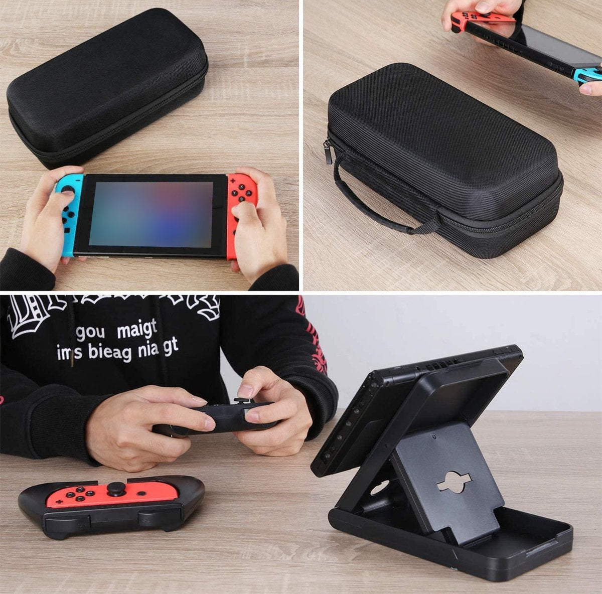 YONO Hard Case Medium geschikt voor Nintendo Switch / Oled - Koffer Opbergtas voor Joy Con en Accessoires - Zwart