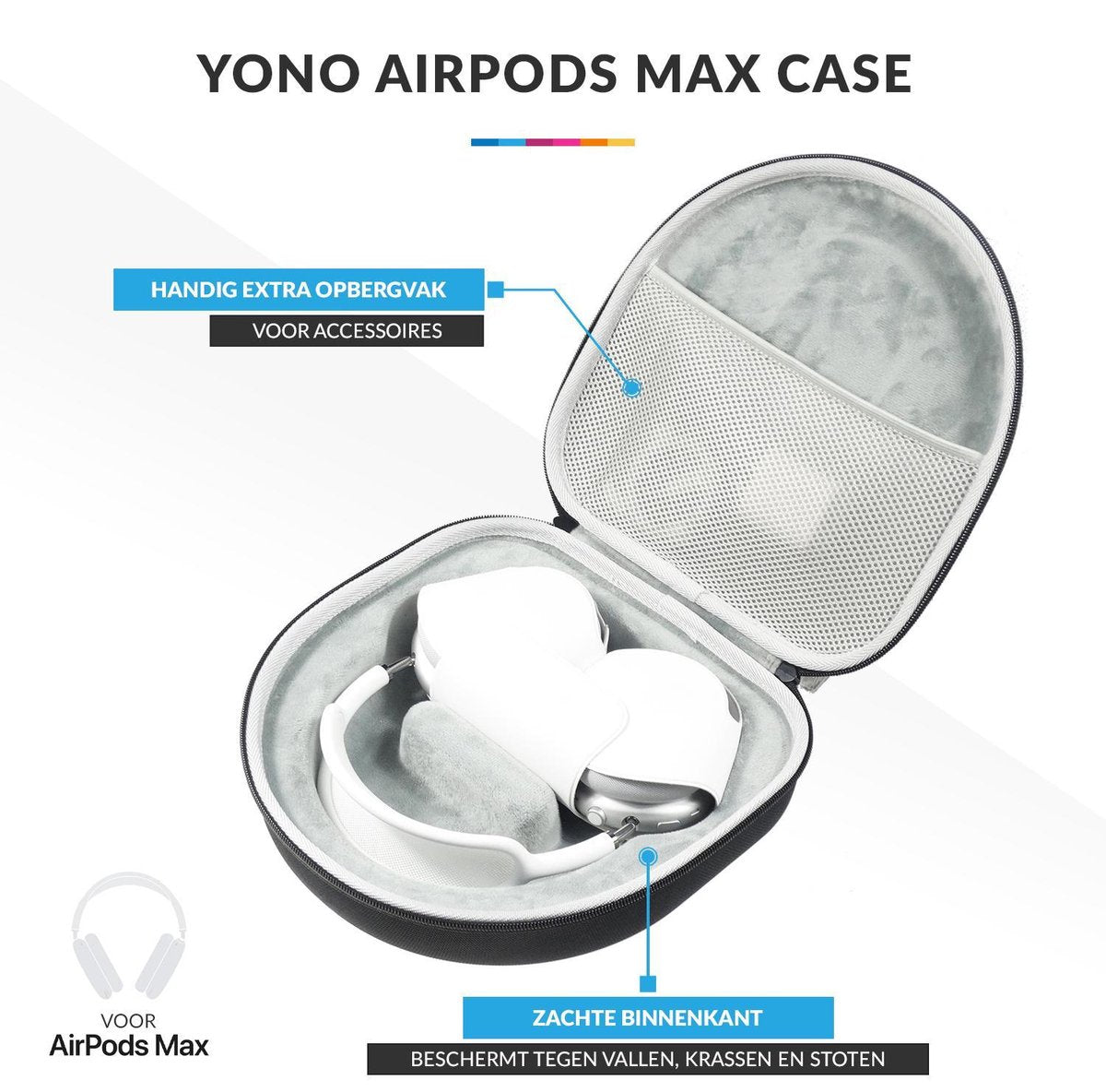 YONO Case geschikt voor Apple AirPods Max – Beschermhoes – Hardcover – Travel Hoesje – Koptelefoon Hoes