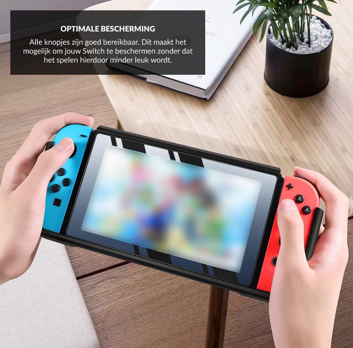 YONO Grip Case Cover geschikt voor Nintendo Switch – Hoes Beschermhoes Accessoires met Ergonomische Handgrip – Zwart