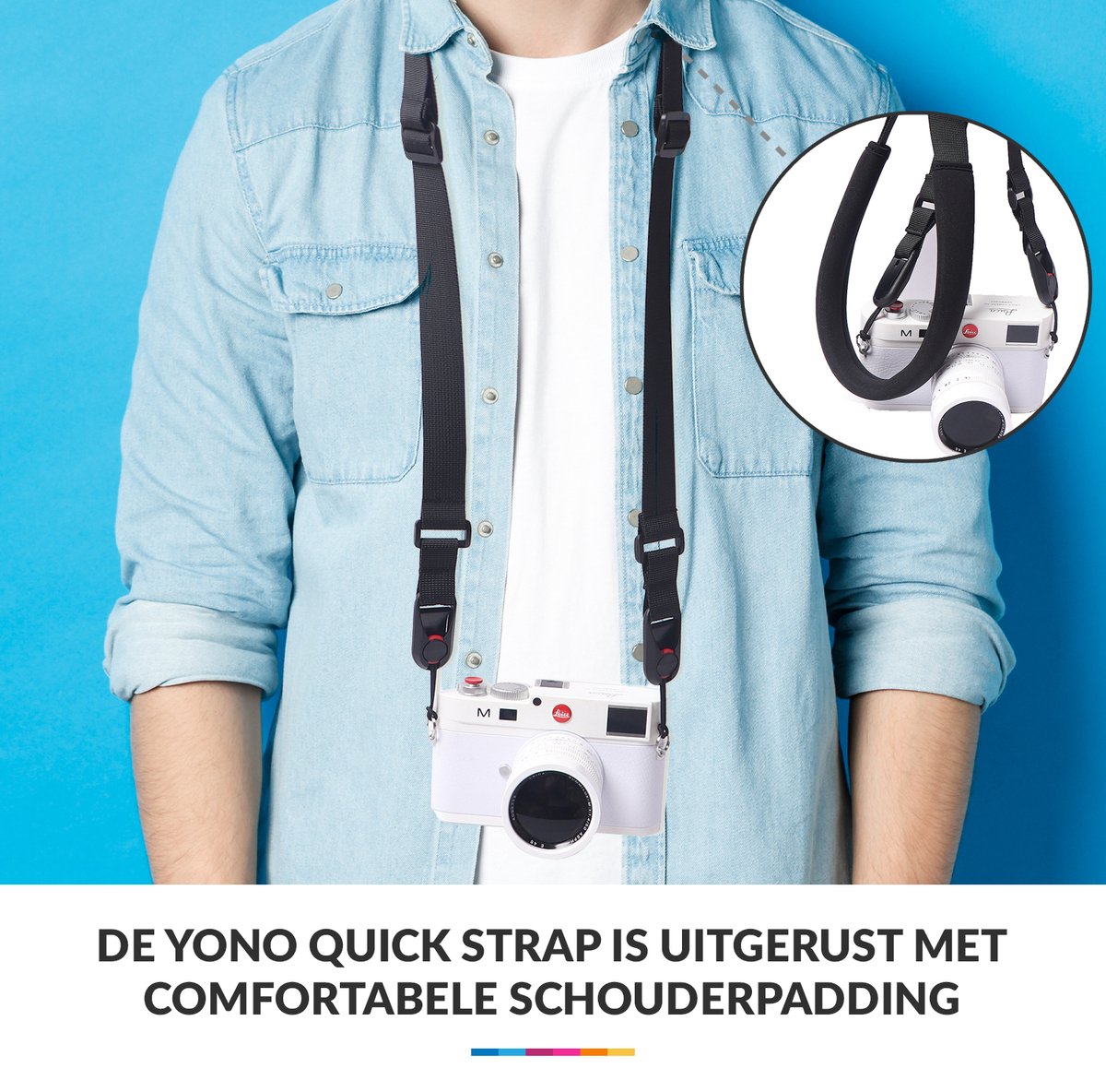 YONO Camera Riem voor Compact Camera – Quick Strap Schouderriem – Geschikt voor Sony Cybershot – Canon Powershot – Zwart