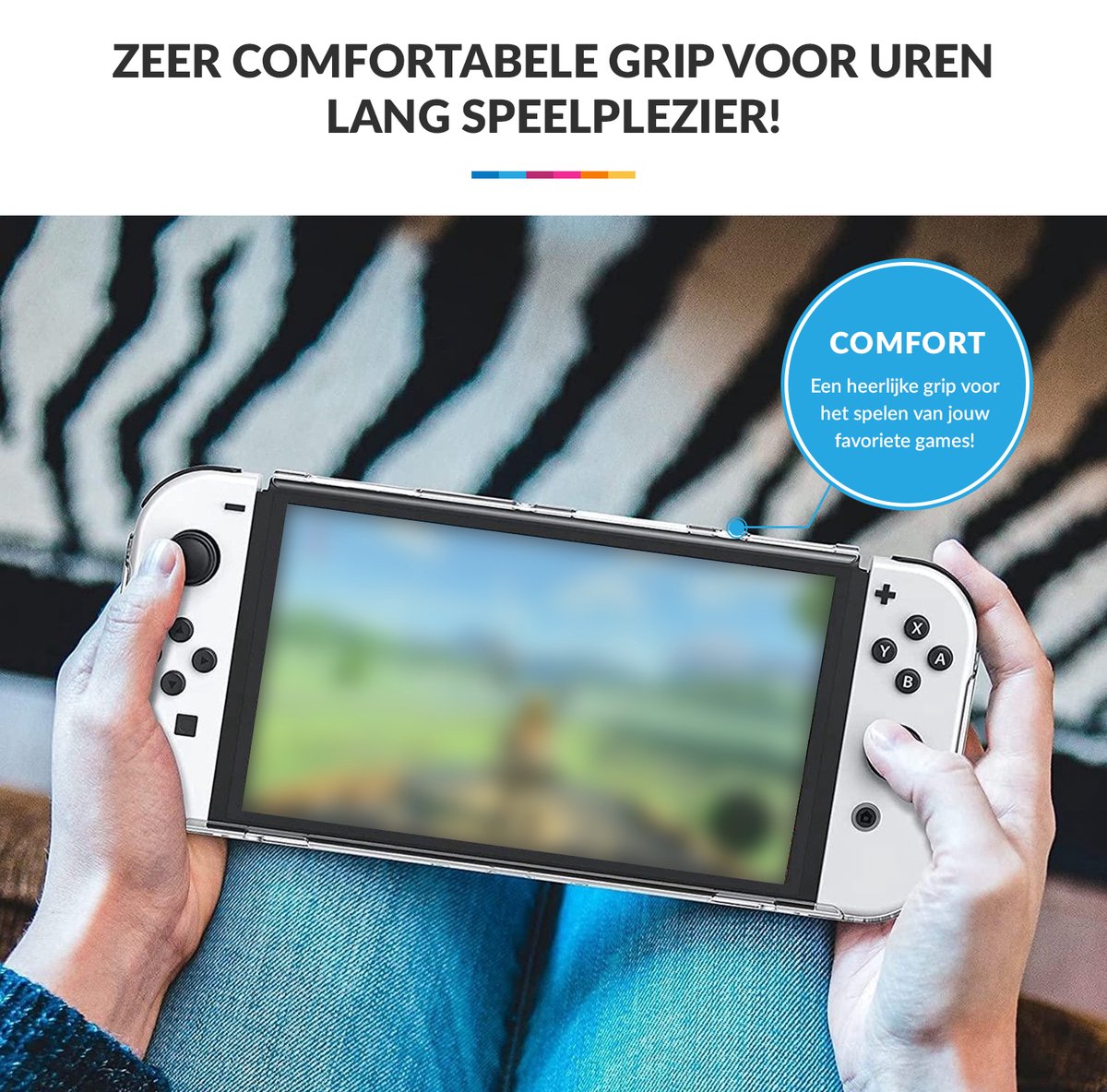 YONO Crystal Case geschikt voor Nintendo Switch OLED - Hoesje met Game Card Opbergruimte - Transparant