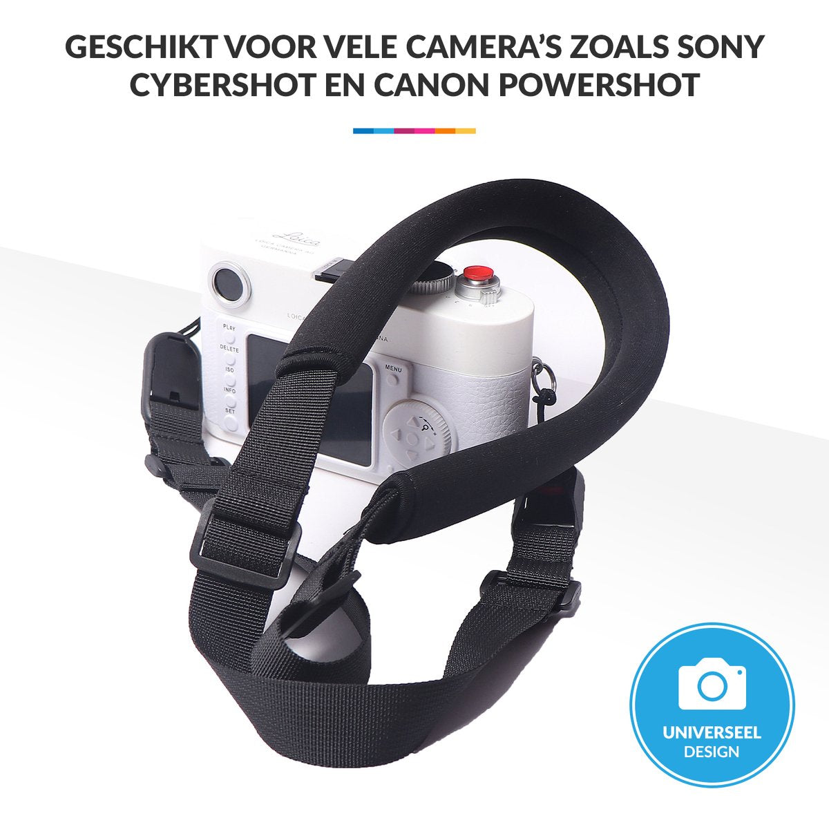 YONO Camera Riem voor Compact Camera – Quick Strap Schouderriem – Geschikt voor Sony Cybershot – Canon Powershot – Zwart
