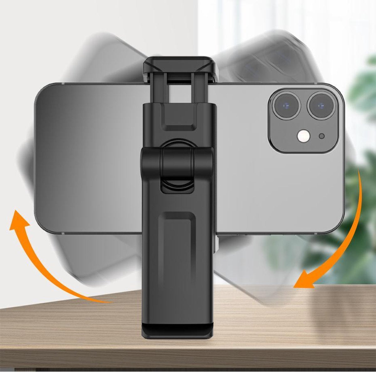 Ulanzi ST-22 360º draaibare en kantelbare telefoonhouder voor statief - met 2 Cold Shoe Mounts - Zwart