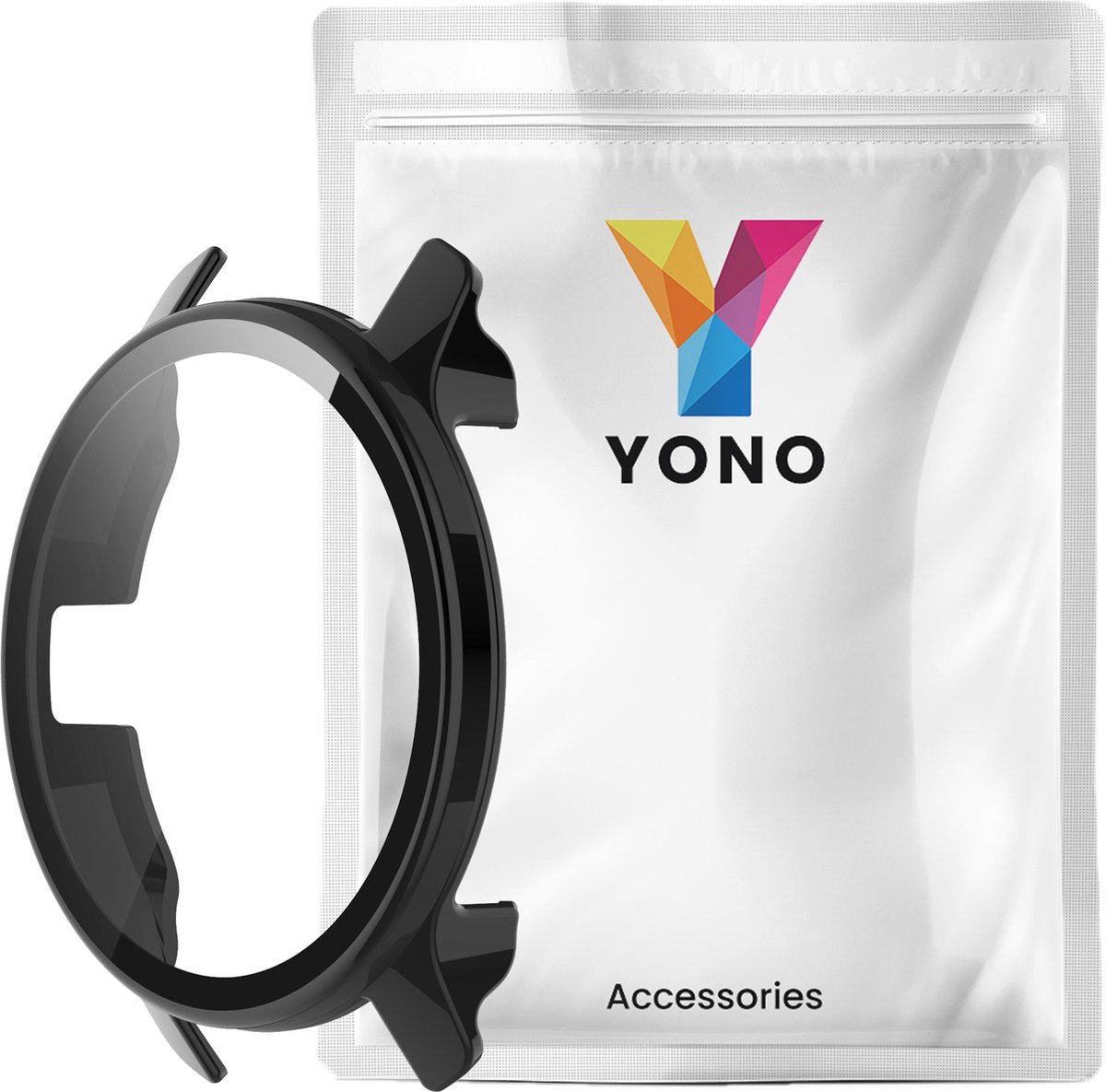 YONO Case geschikt voor Garmin Venu 2 Plus - Screen Protector Hoesje - Full Cover Bumper - Zwart