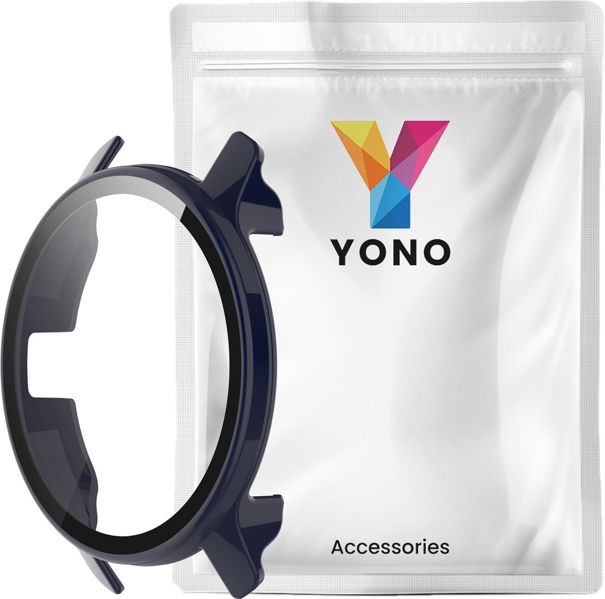 YONO Case geschikt voor Garmin Venu 2 Plus - Screen Protector Hoesje - Full Cover Bumper - Donkerblauw