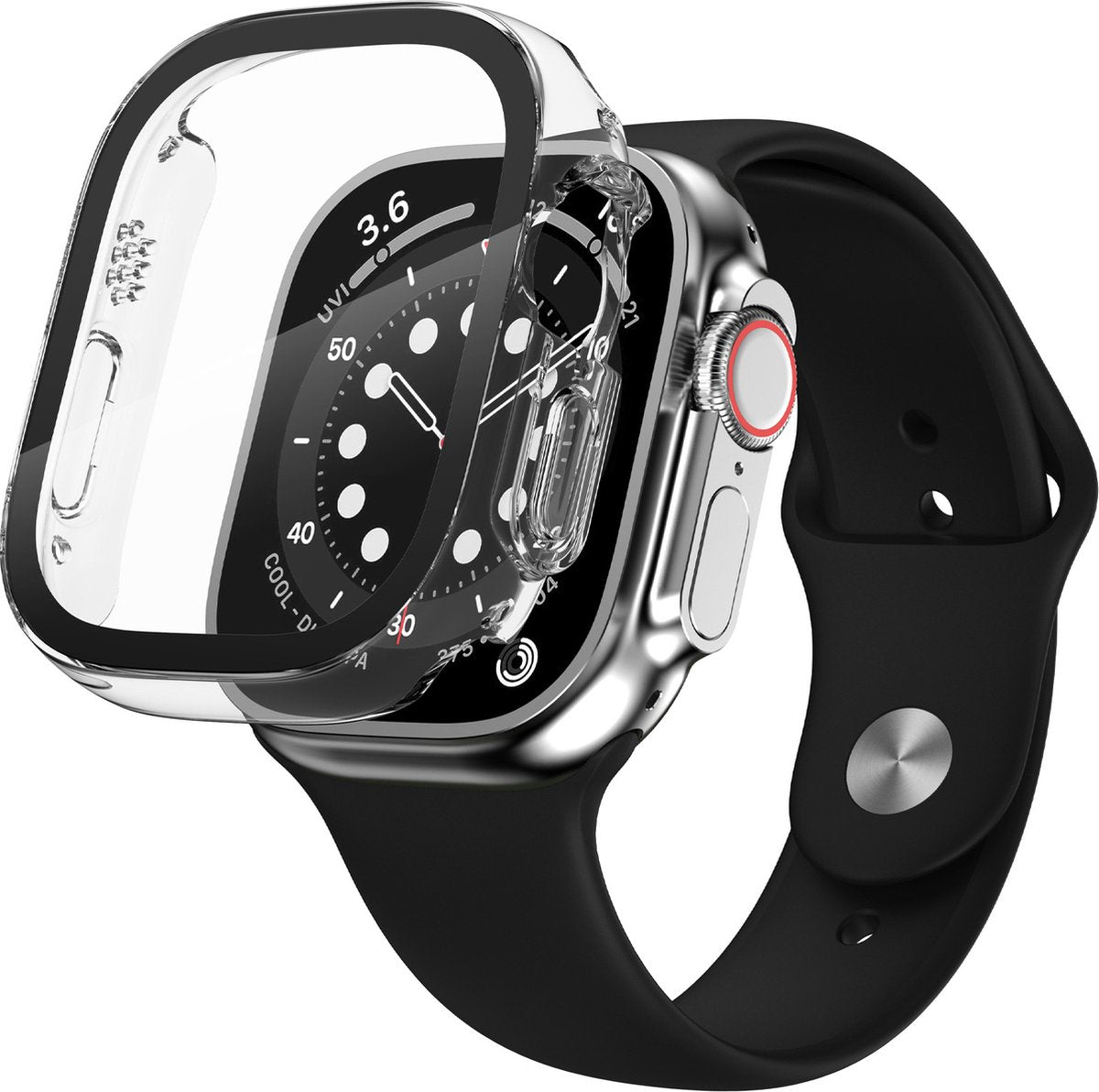YONO Screen Protector Bumper geschikt voor Apple Watch Ultra (49mm) - Full Cover Case - Hoesje - Transparant