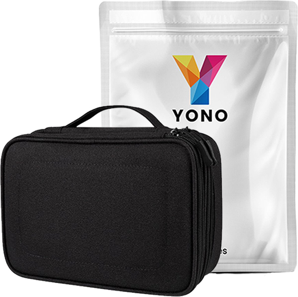 YONO Kabel Organiser Tas Large - Compacte Kabeltas - Opbergtas voor Elektronica en Accessoires - Etui Organizer Case - Zwart