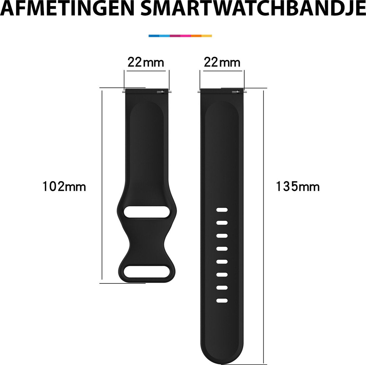 YONO Siliconen Soft Bandje 22mm - Horlogebandje geschikt voor Samsung Galaxy Watch 46mm / 3 (45mm) / Gear s3 - Polar Vantage M2 / Grit X - Huawei Watch GT 3 (pro) / 2 - Amazfit GTR - Wit - Large