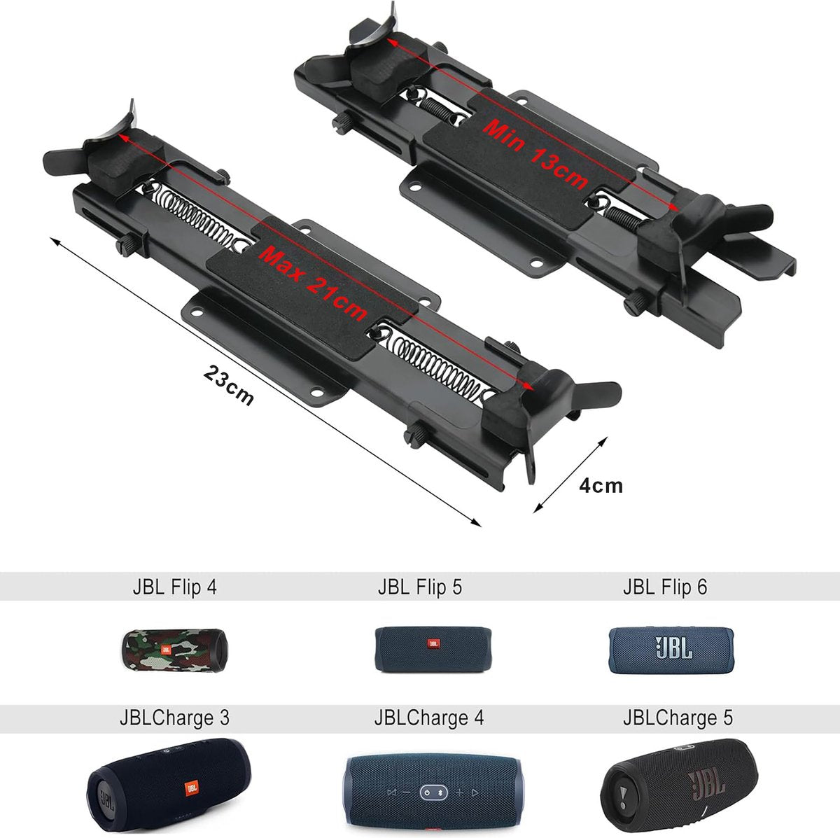 YONO Muurbeugel geschikt voor JBL Speaker - Wall Mount Charge 5/4 - Flip 6/5 - Zwart