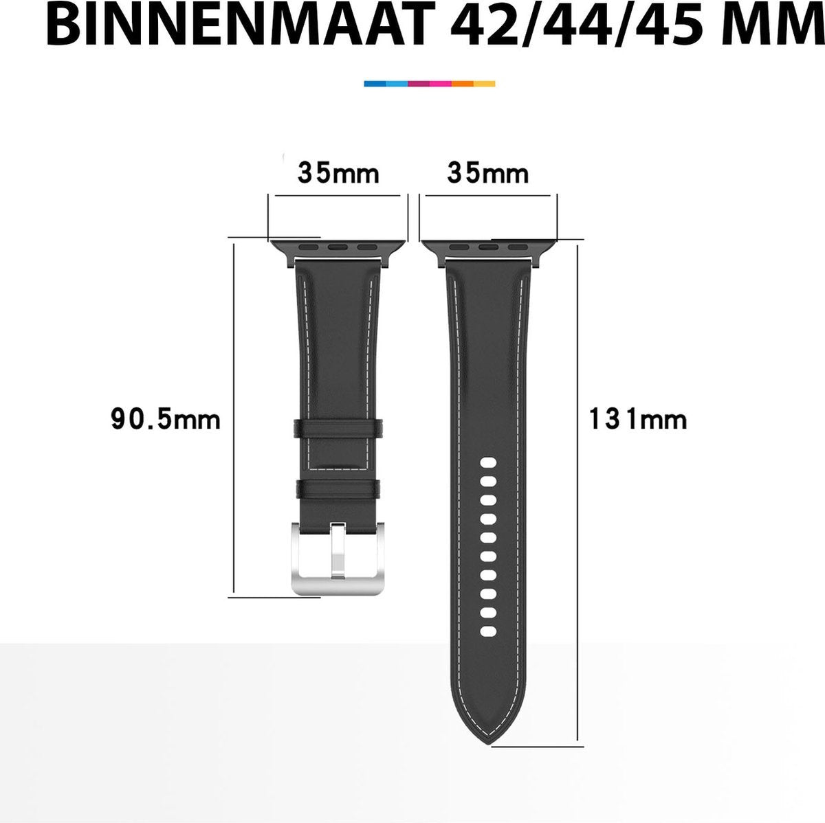 YONO Leer Stretto Bandje geschikt voor Apple Watch Series - 7 / 8 (41mm) - SE 6 5 4 (40mm) - 3 2 1 (38mm) - Lichtroze
