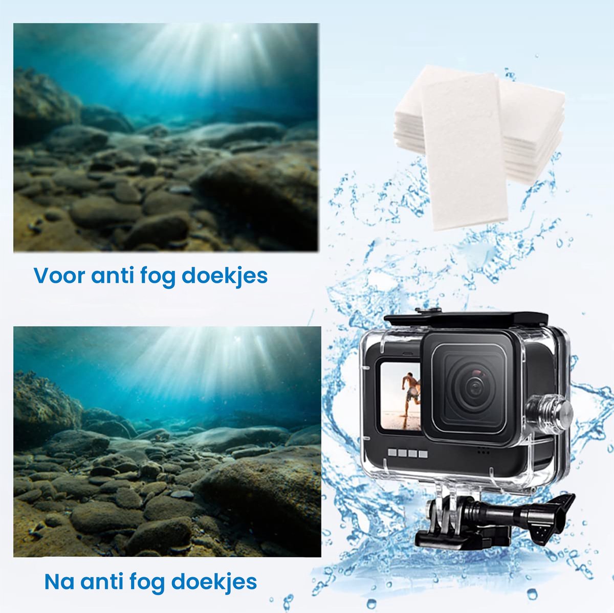 YONO Stick en Camera Float Accessoires Set geschikt voor GoPro - inclusief Anti Fog Inserts - 9in1