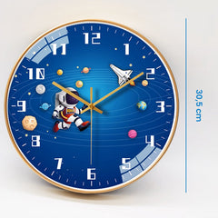 YONO Wandklok voor Kinderen - Stille Klok - 30,5 cm - Kosmos