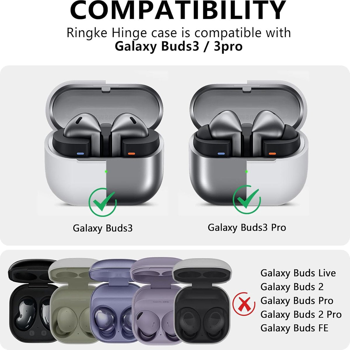 YONO Soft Case geschikt voor Samsung Galaxy Buds 3 / 3 Pro - Siliconen Hoesje - Wit