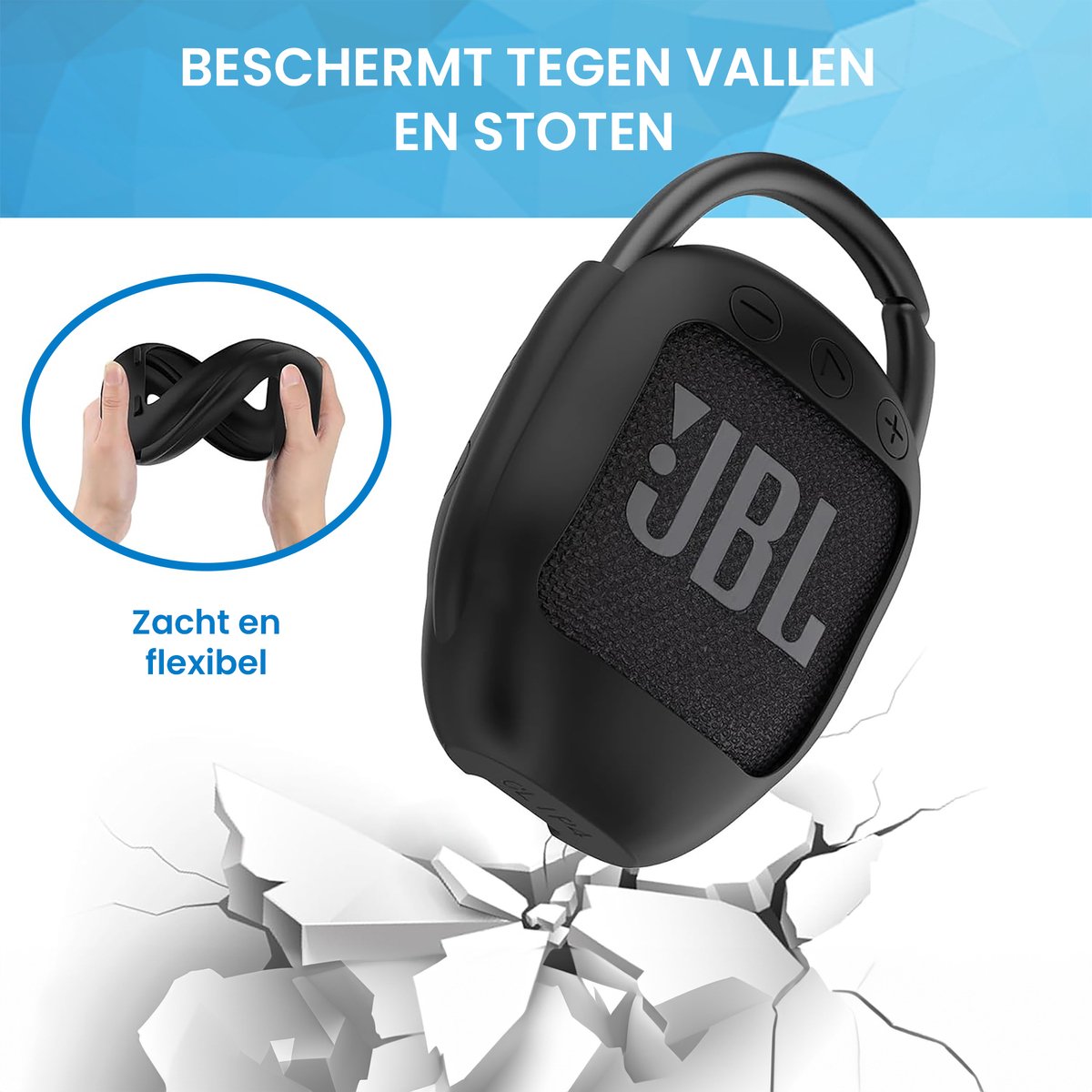 YONO Soft Case geschikt voor JBL Clip 4 - Siliconen Hoesje - Zwart