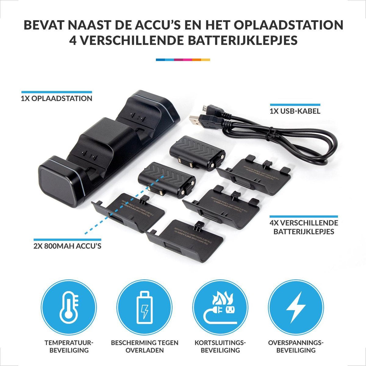 YONO Oplaadstation geschikt voor Xbox Series X / S Controller – Oplader met 2 Oplaadbare Accu / Batterij – Play and Charge Kit