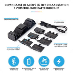 YONO Oplaadstation geschikt voor Xbox Series X / S Controller – Oplader met 2 Oplaadbare Accu / Batterij – Play and Charge Kit