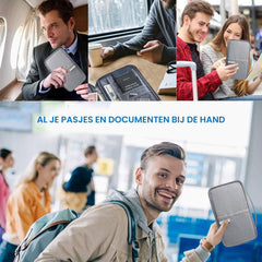YONO Reis Portemonnee met Paspoort Houder - Documenten Organizer Hoesje - Kaarthouder Pasjes Tasje - Grijs