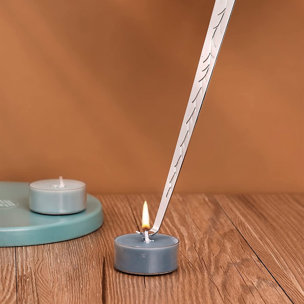 YONO Kaarsendover Set - Candle Snuffer / Wick Trimmer / Dipper - Kaars Dover Waxinelichtjes Accessoires - Zilver