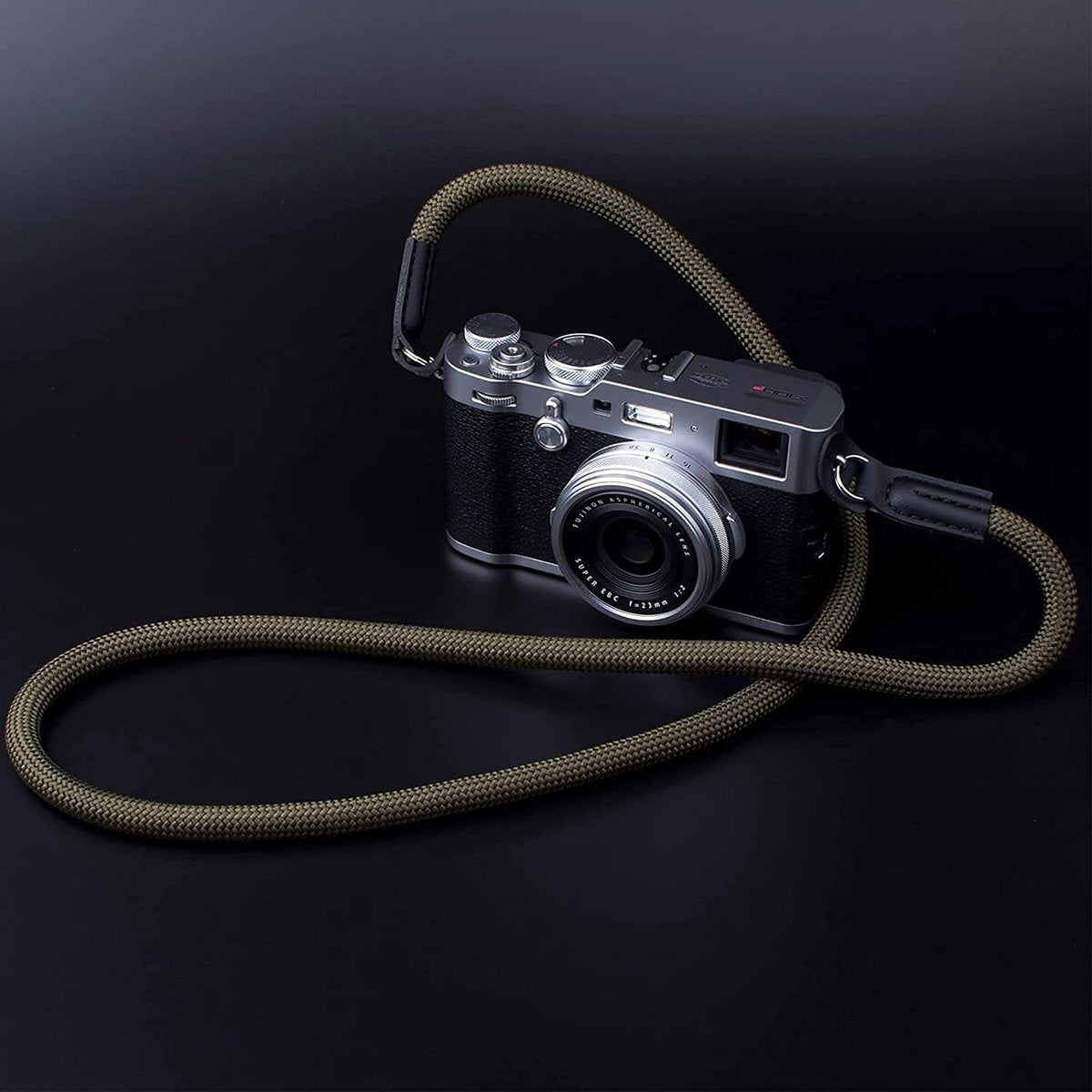 YONO Camera Riem Nylon voor Compact Camera en Systeemcamera - Vintage Schouder Strap geschikt voor Canon / Nikon / Sony / Panasonic - Donkergroen