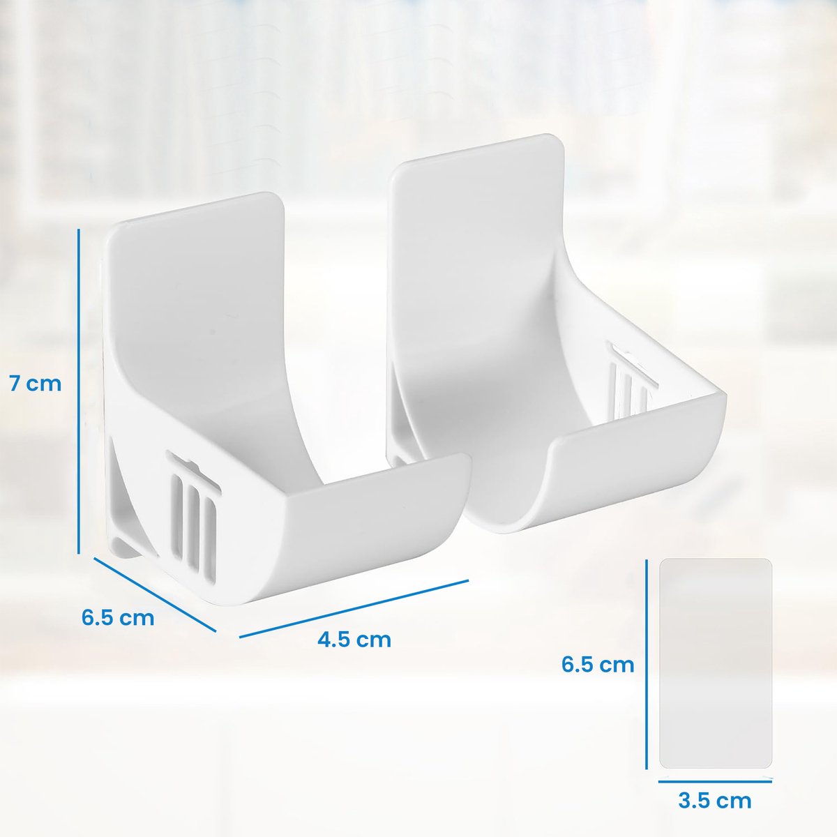YONO Rollenhouder Zelfklevend - Folie Dispenser - Houder voor Aluminiumfolie en Huishoudfolie - Set van 2 - Wit