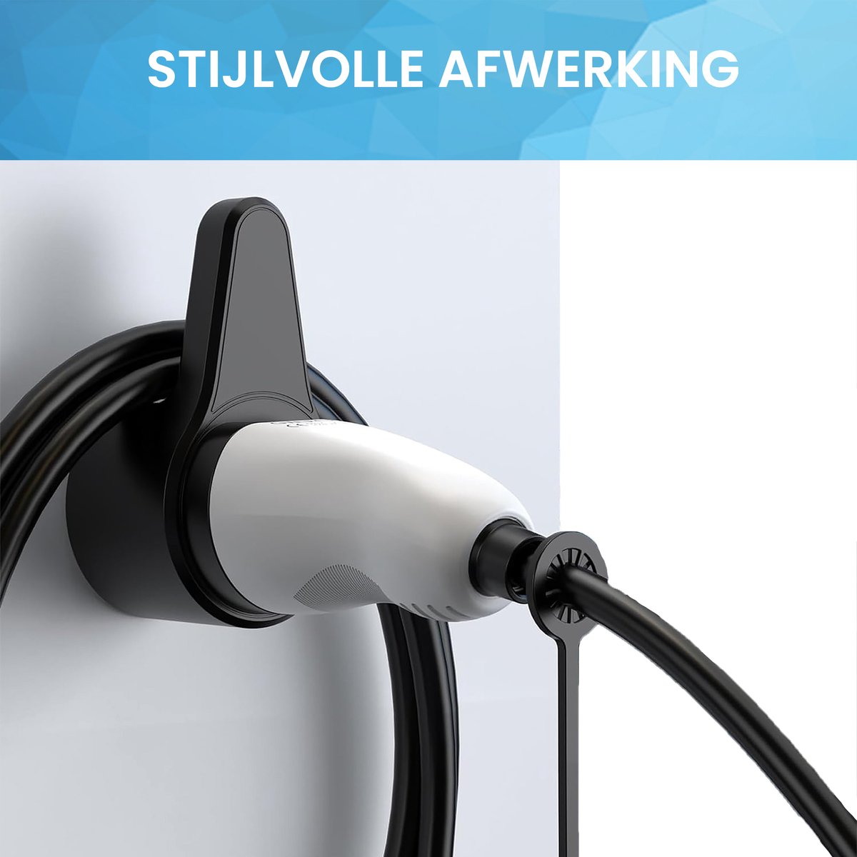 YONO Houder voor Oplaadkabel Elektrische Auto - Muur Bevestiging Oplader Type 2 - Zwart