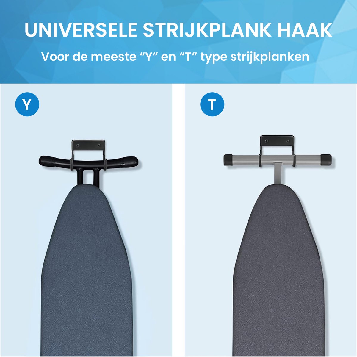 YONO Strijkplank Ophangsysteem - Ophangen Houder Haak - Zwart