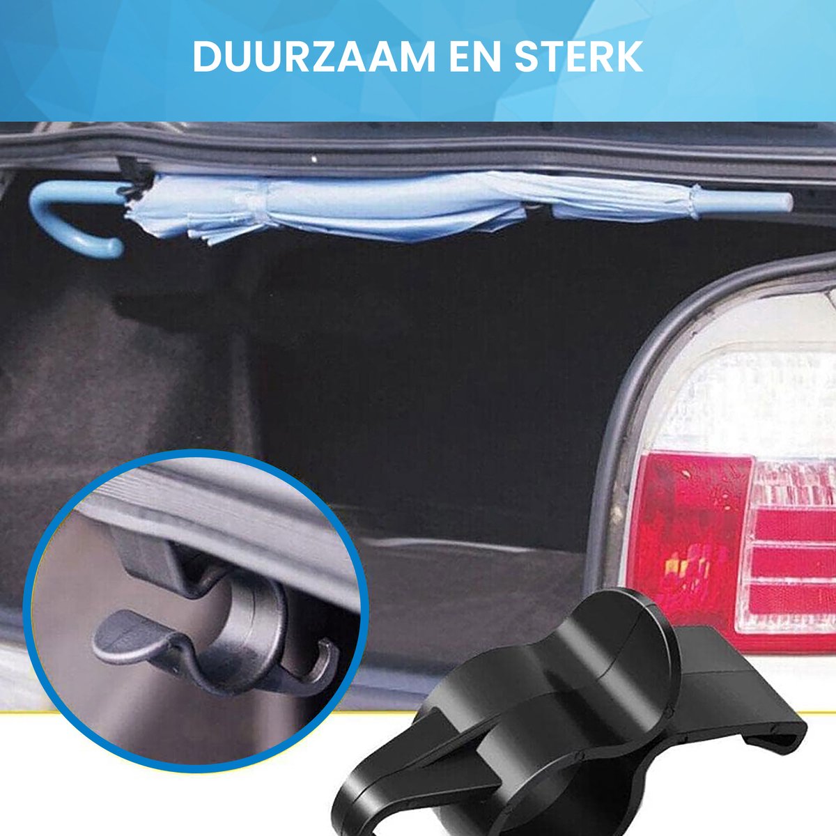 YONO Paraplu Haken voor Auto Kofferbak - Organizer Accessoires Haak Houder - Zwart