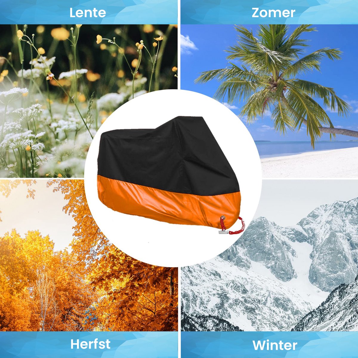 YONO Motorhoes Waterdicht Buiten - Universeel Motor en Scooter Hoes - 265 x 105 x 125 cm - XXL