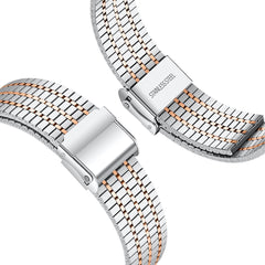YONO Miami Schakel Bandje 20mm - Metalen Horlogebandje geschikt voor Samsung Galaxy Watch 7/6/5 / Pro / 4 / 3 / Active 2 - Polar Ignite / Unite – Huawei - Zilver / Rose Gold