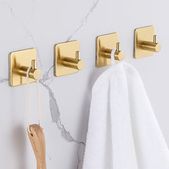 YONO Zelfklevende Haakjes – RVS Ophanghaakjes – Ultra Sterke Plakhaakjes – 4 Stuks – Goud