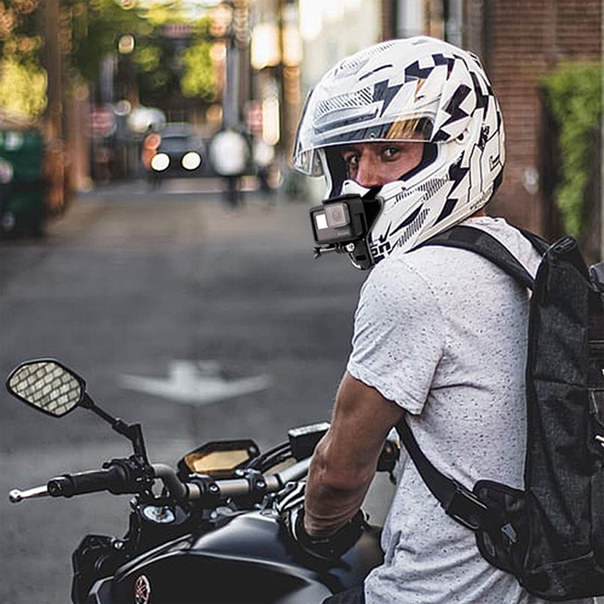 YONO Helmet Mount geschikt voor GoPro - Helm Bevestiging Strap - Zwart