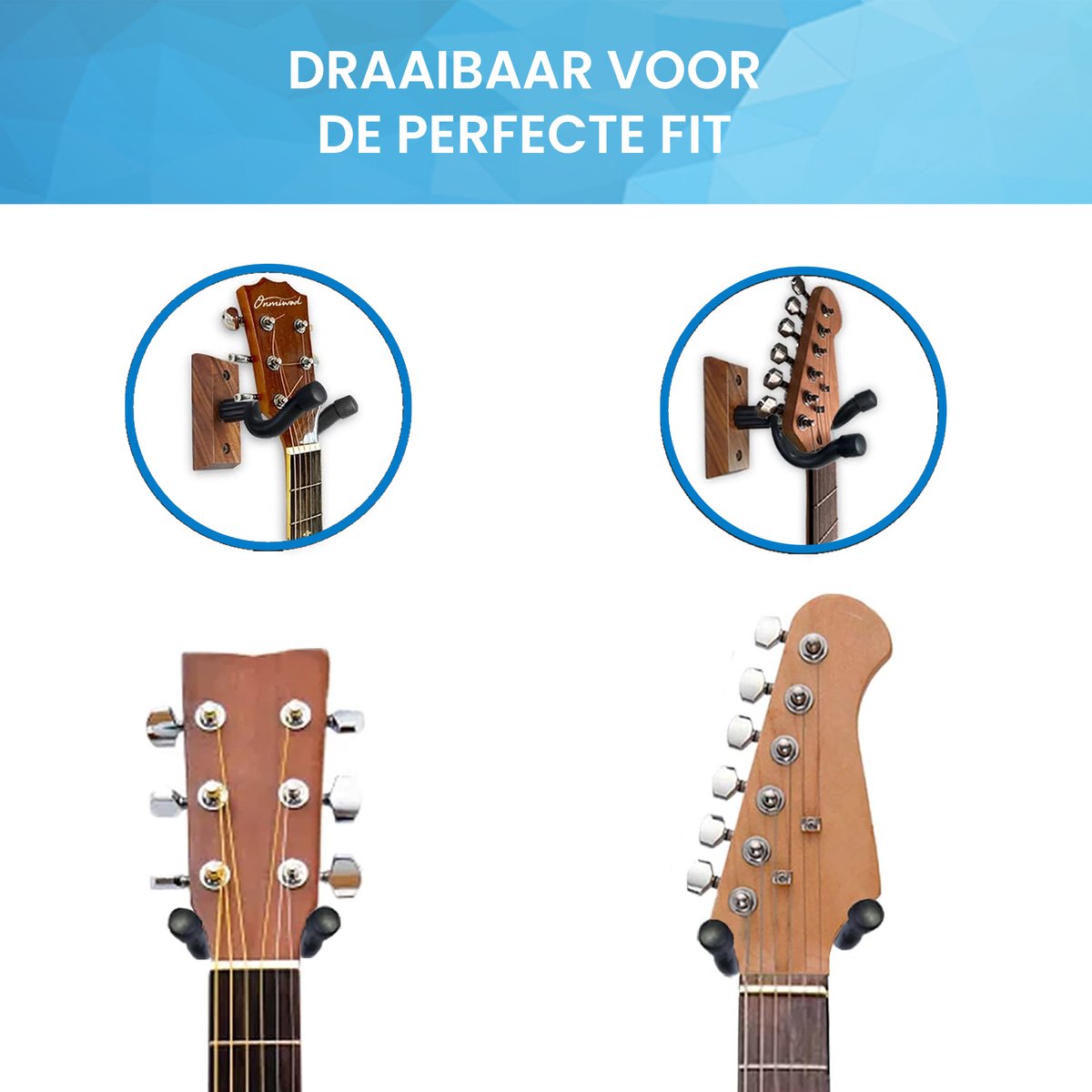 YONO Luxe Gitaar Muurbeugel - Wandbeugel - Ophangbeugel Standaard - Hanger Muur Houder - Hout