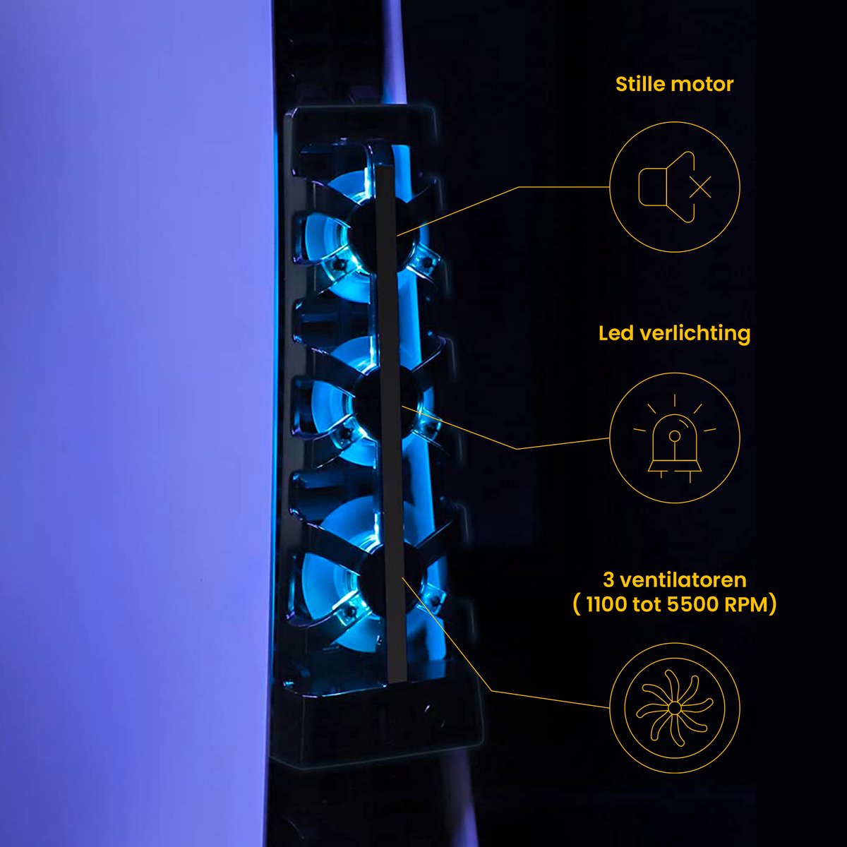 YONO Ventilator geschikt voor Playstation 5 - USB Koelventilator PS5 Accessoires - Zwart