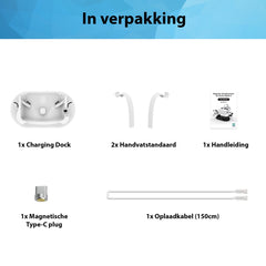 YONO Oplaadstation geschikt voor Oculus Quest 2 VR Bril - Charging Dock Oplader Meta Quest 2 - Controller Standaard - Accessoires - Wit