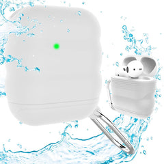 YONO Siliconen Hoesje geschikt voor Apple Airpods - Soft Case met Clip - Waterdicht - Wit