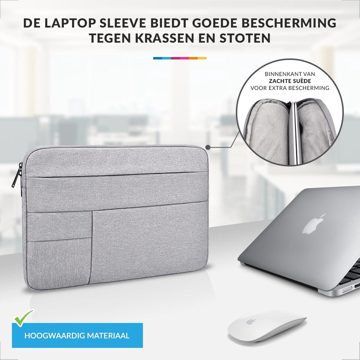 YONO Laptophoes 14 Inch – Laptop Sleeve – Waterafstotende Laptoptas Case - Grijs