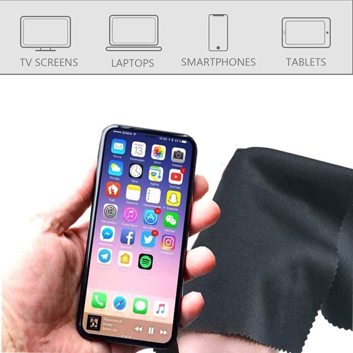 Microvezeldoekjes Camera Schoonmaakdoekjes voor Beeldschermen en Lenzen – Camera Laptop Tablets Telefoon – 6 pack