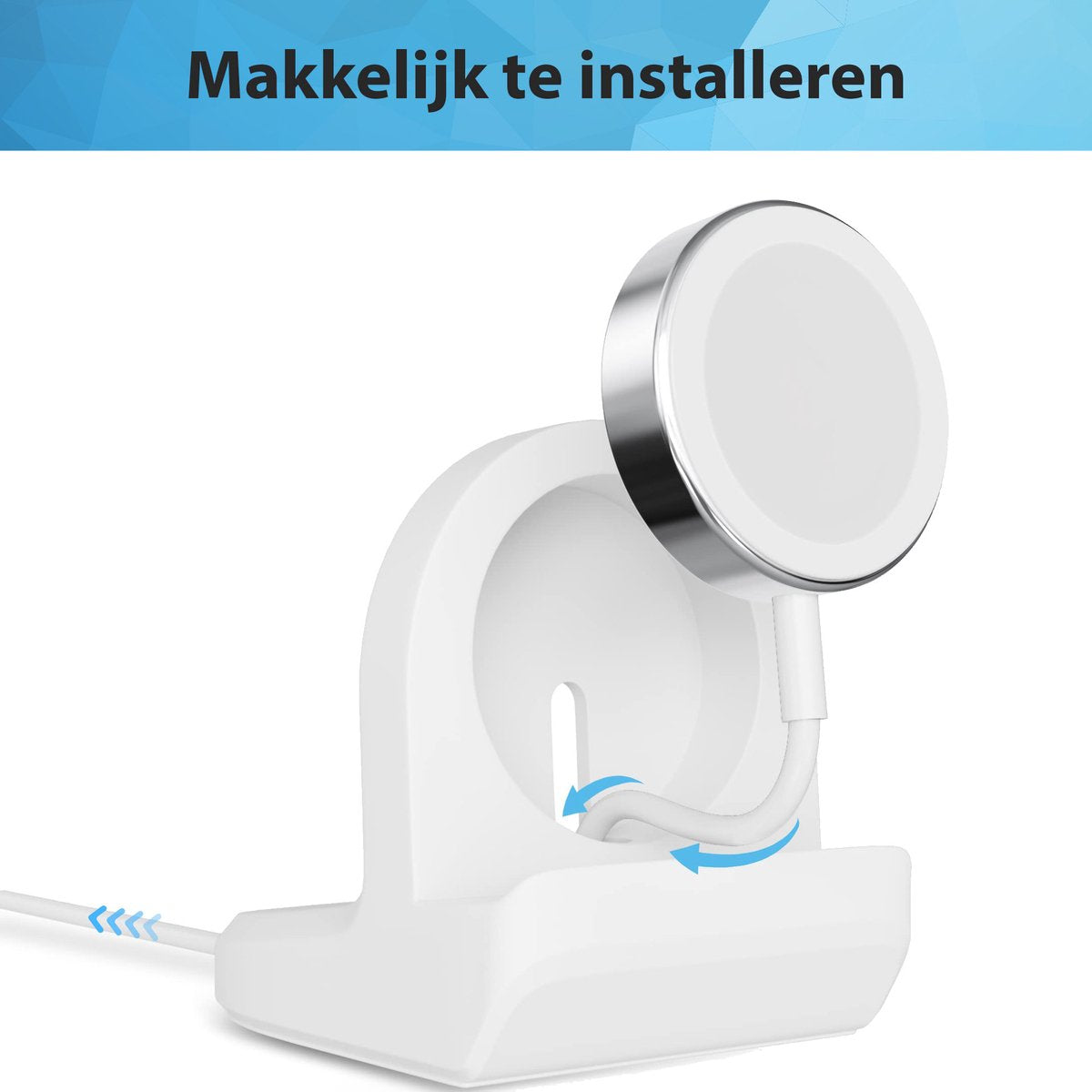 YONO Stand Houder geschikt voor Apple Watch Oplader - Siliconen Dock Standaard – Wit