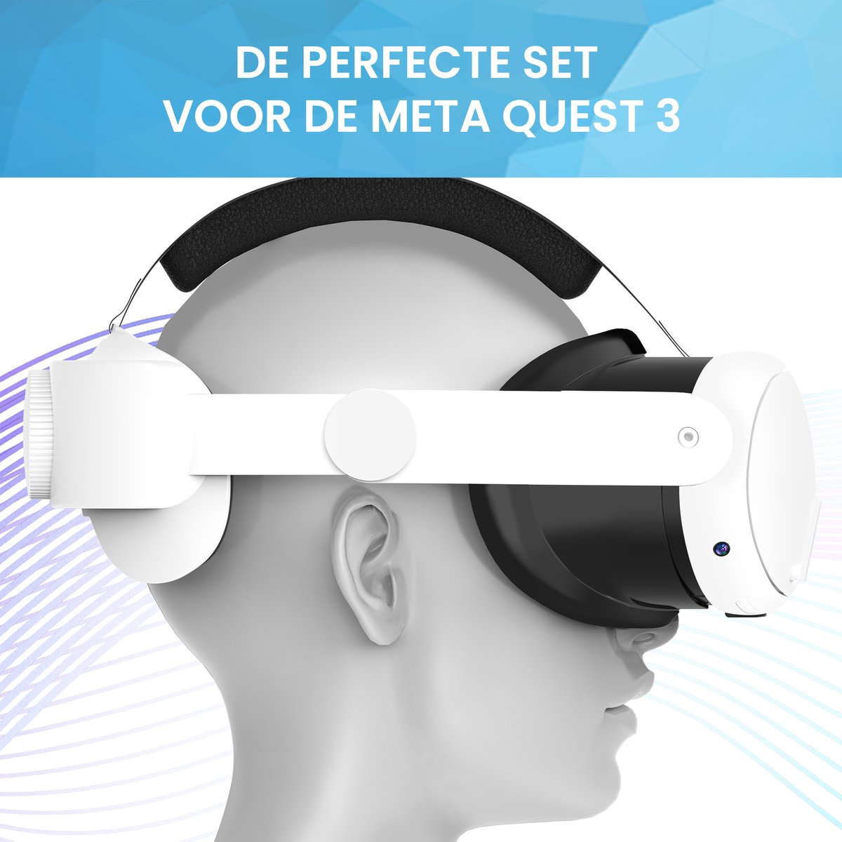 YONO Elite Strap geschikt voor Meta Quest 3 - Verstelbare Strap Hoofdband met VR Cover - Oculus 3D Bril Accessoires
