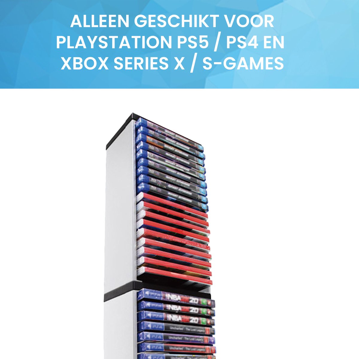 YONO Spellen Houder XL - Geschikt voor Playstation PS 5 / 4 / Xbox Series X / S - Game Organizer met Controller Houder - Tot 36 Games