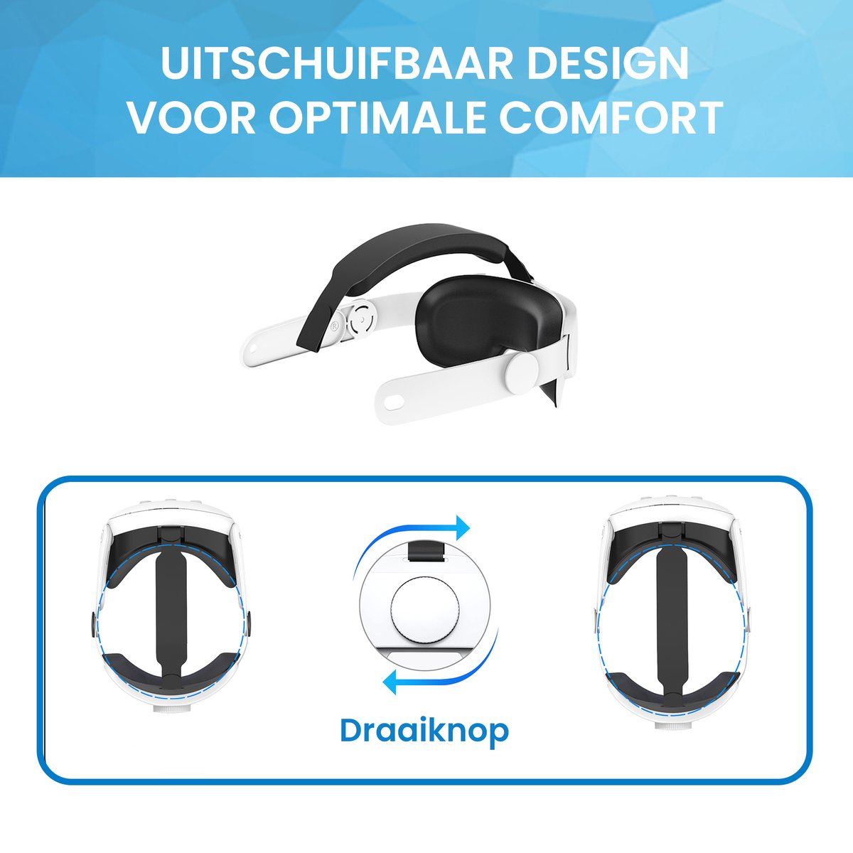 YONO Elite Strap geschikt voor Meta Quest 3 - Verstelbare Strap Hoofdband met VR Cover - Oculus 3D Bril Accessoires