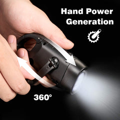 YONO Opwindbare Zaklamp 2-PACK - LED Knijpkat met Dynamo - Zwart