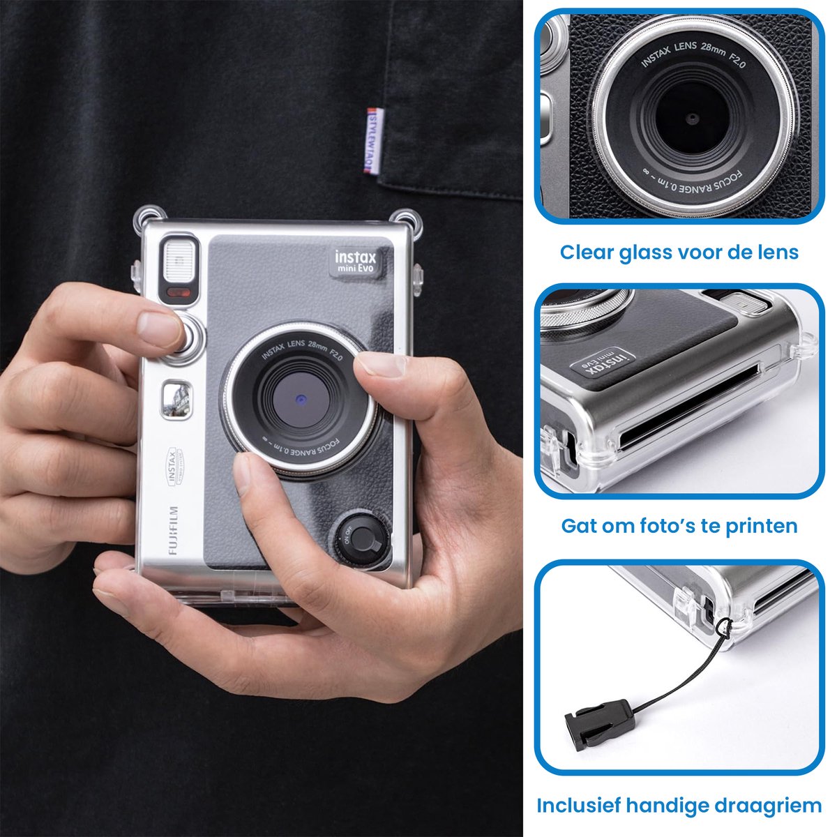 YONO Slim Case geschikt voor Fujifilm Instax Mini EVO - Hoesje - Transparant