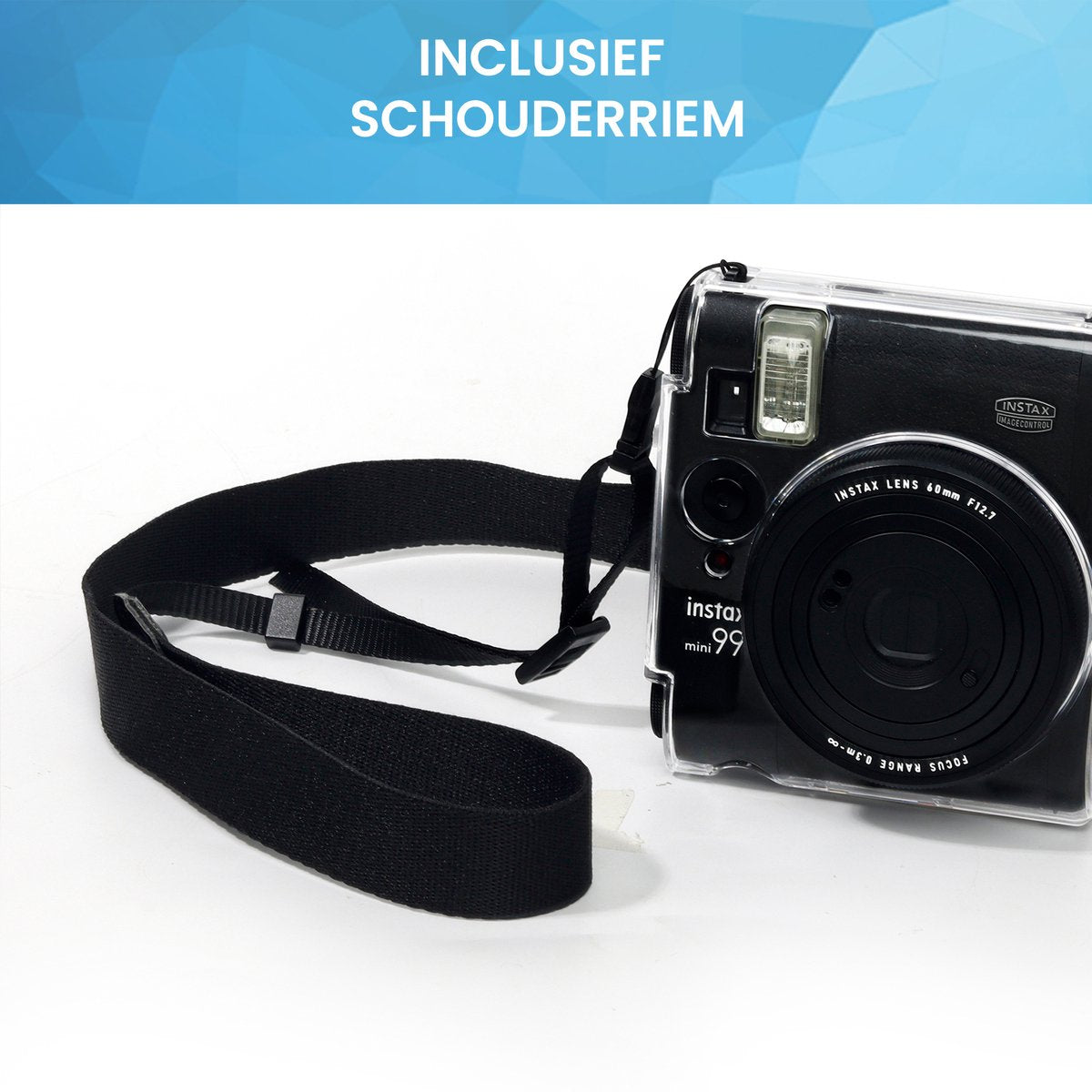 YONO Case geschikt voor Fujifilm Instax Mini 99 - Hoesje met Schouderriem - Transparant