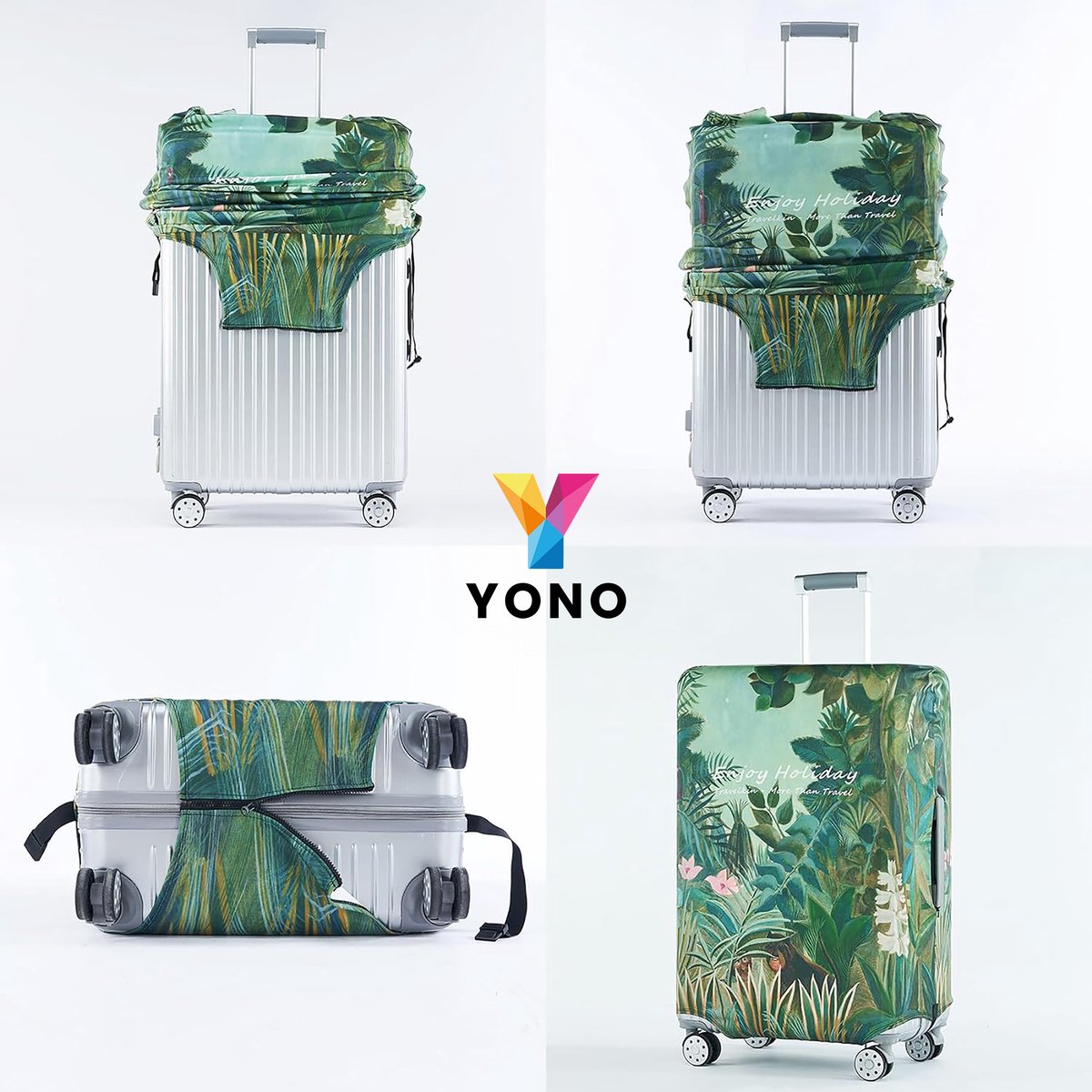 YONO Kofferhoes Elastisch - Wasbare Koffer Beschermhoes - L - Tropical Green
