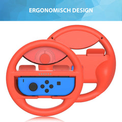 YONO Accessoires Grip Set geschikt voor Nintendo Switch Joy Con - Stuur en Controller Houder - Rood en Blauw