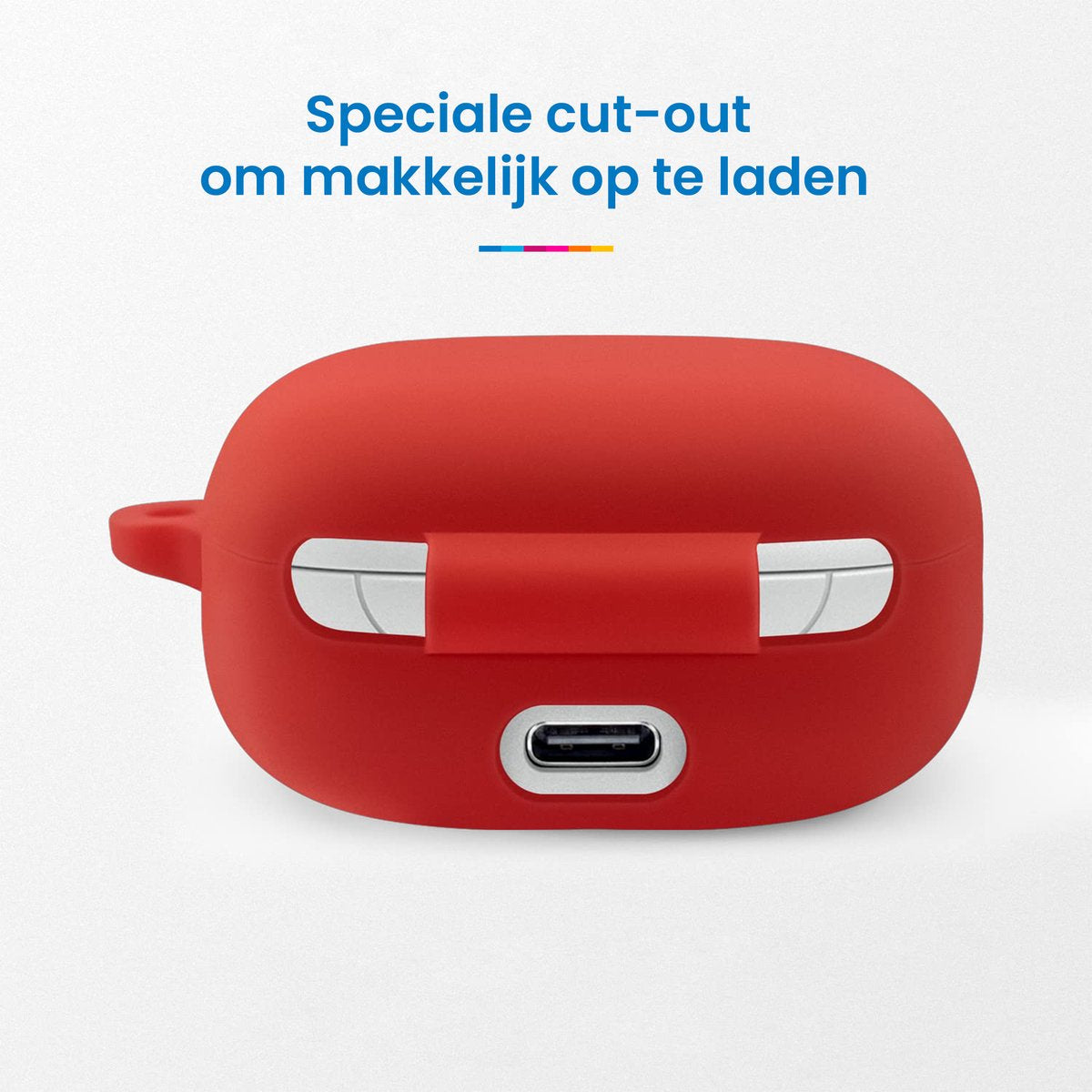 YONO Soft Case geschikt voor JBL Live Pro 2 TWS - Hoesje met Clip - Rood