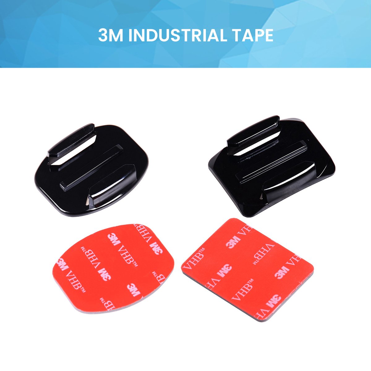 YONO Adhesive Mounts geschikt voor GoPro - 2 Flat en 2 Curved - Zelfklevend