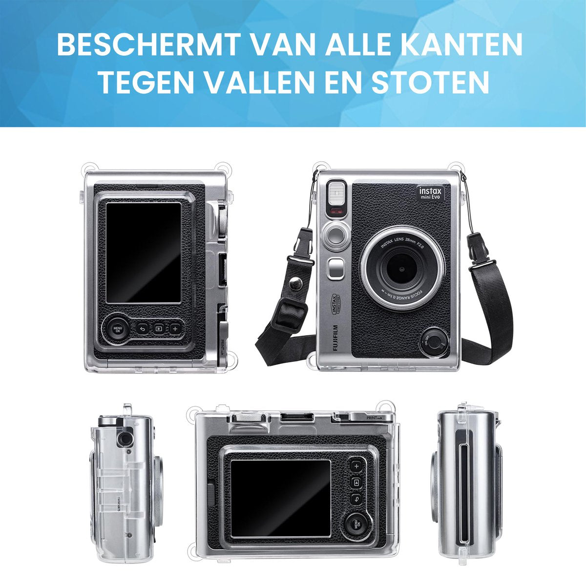 YONO Slim Case geschikt voor Fujifilm Instax Mini EVO - Hoesje - Transparant